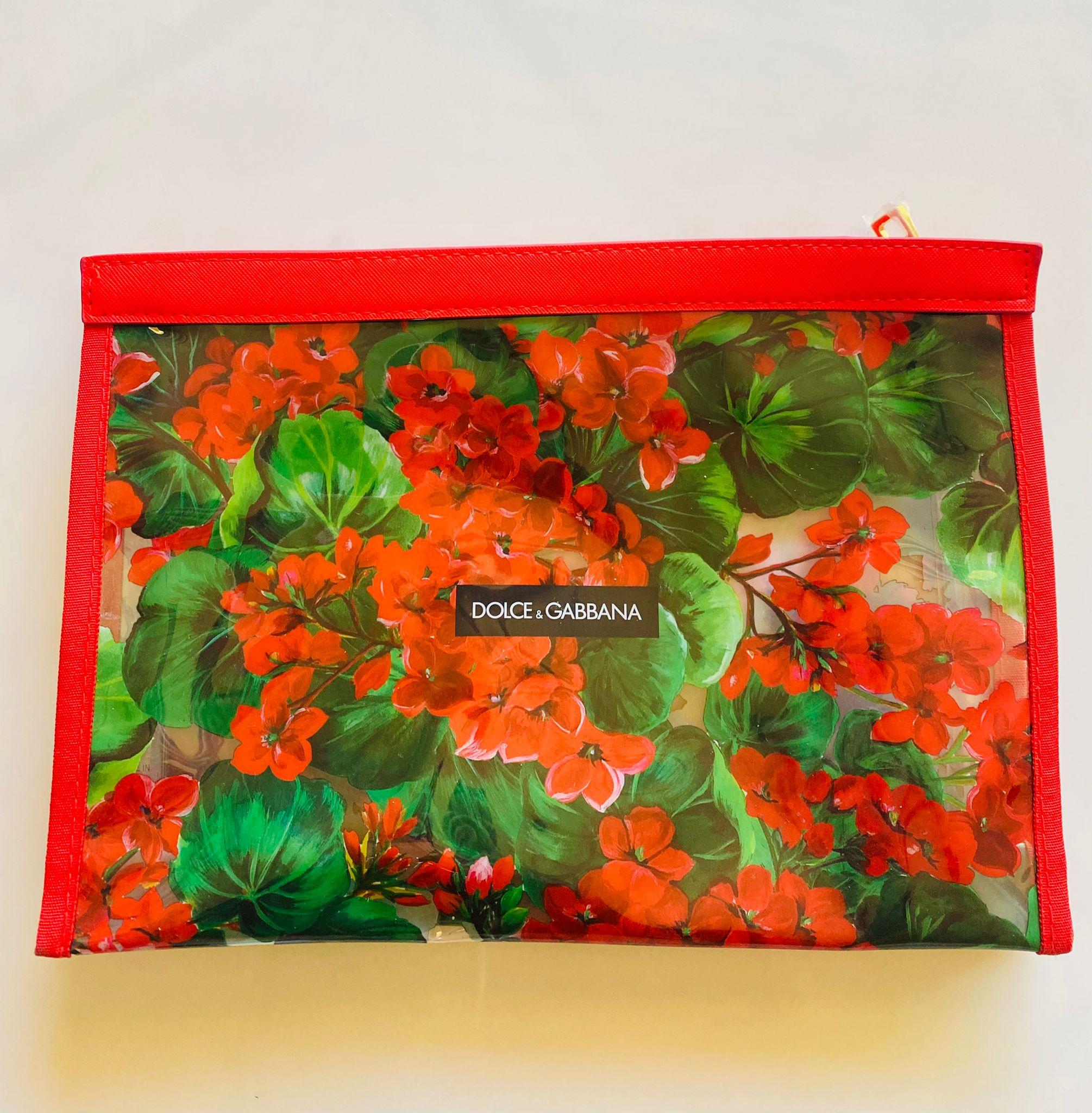 Dolce & Gabbana Zweiteiliger Badeanzug/ Bikini/Badeanzug mit Blumen aus rotem Geranium, DG Retro im Angebot 2