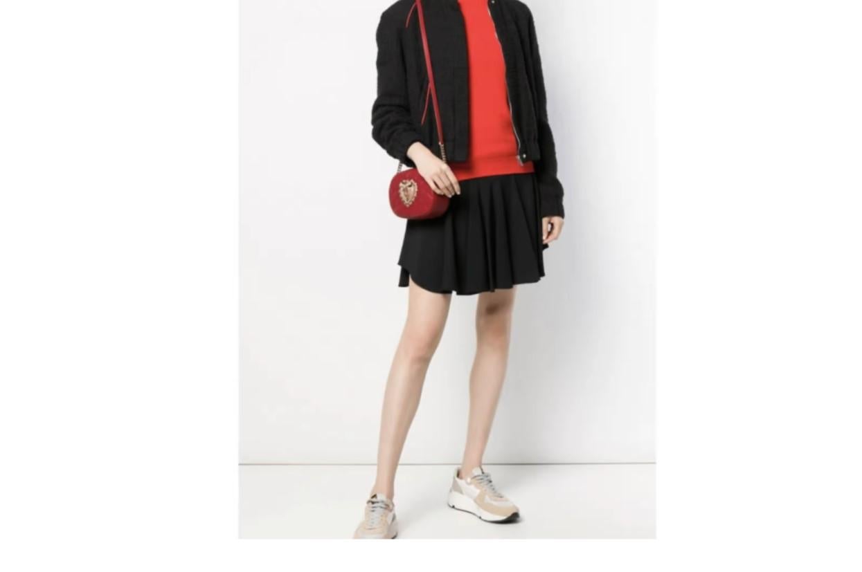 Dolce & Gabbana Red Gold Devotion Leather Crossbody Bag Handbag Heart Pearl 1