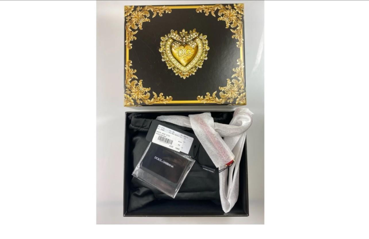 Dolce & Gabbana Red Gold Devotion Leather Crossbody Bag Handbag Heart Pearl 2