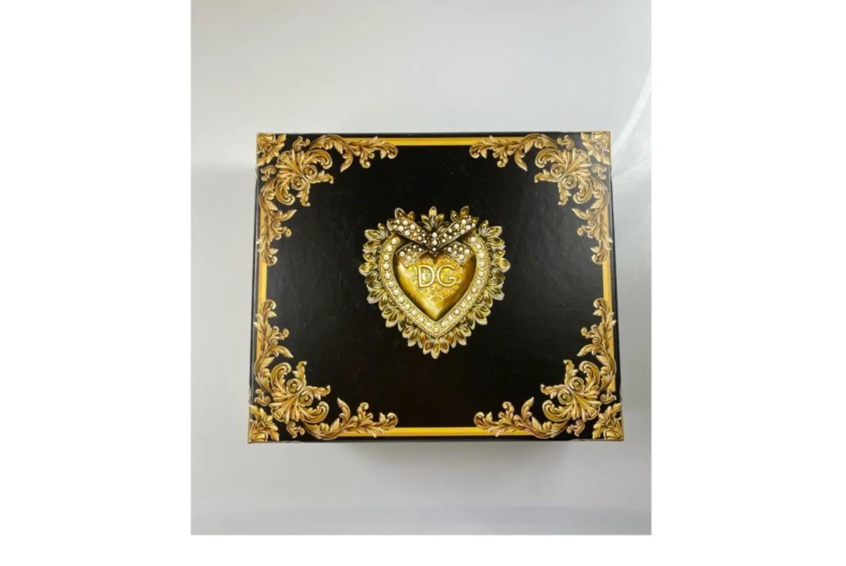 Dolce & Gabbana Red Gold Devotion Leather Crossbody Bag Handbag Heart Pearl 3