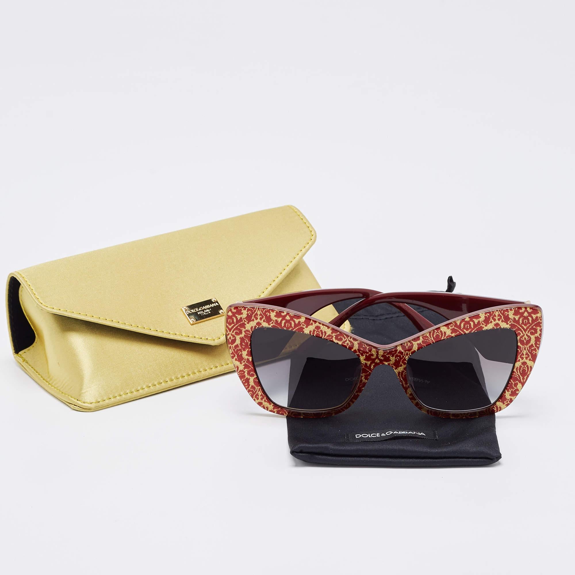 Women's Dolce & Gabbana Red/Gold Gradient DG4349 Sacred Heart Butterfly Sunglasses