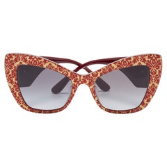 Dolce & Gabbana Red/Gold Gradient DG4349 Sacred Heart Butterfly Sunglasses