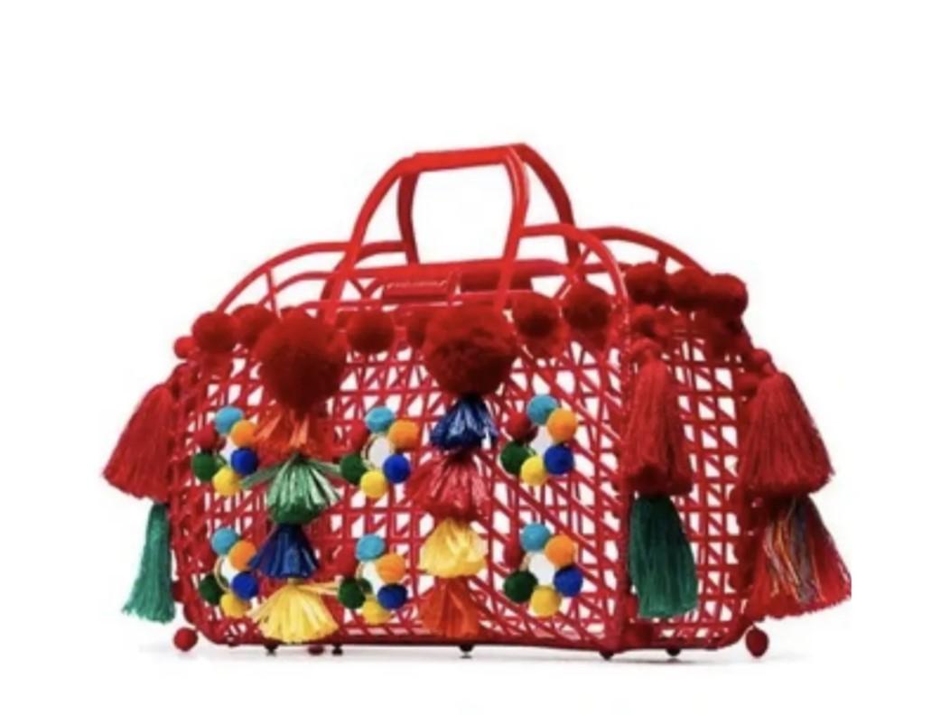 Dolce & Gabbana Red Gomma Ricamo Sicily pom-pom embellished leather trim tote bag

42cmx 27cmx15cm 

Plastic/Pom pom embellishment 

Brand new with tags

Please check my other DG clothing & accessories! 