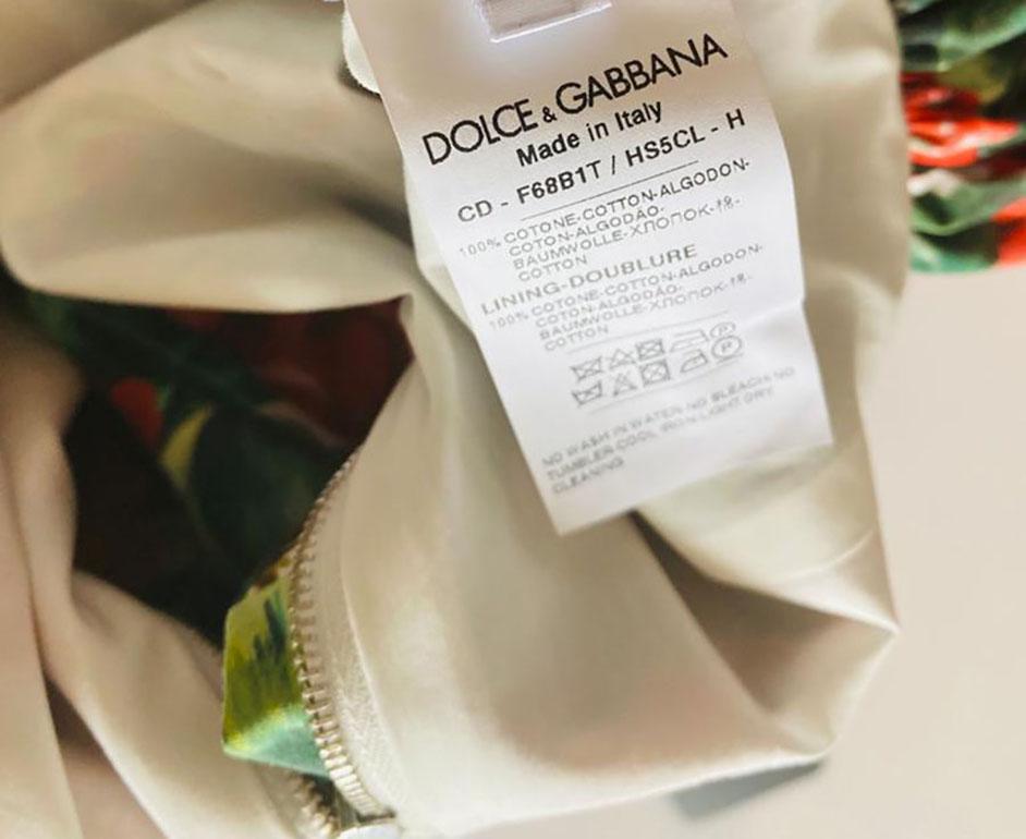 Dolce & Gabbana Red Green Cotton Geranium Floral Mini Dress Flowers DG For Sale 4