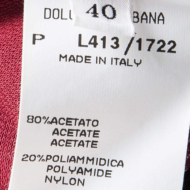 Dolce & Gabbana Red Knit Sleeveless V Neck Tunic S For Sale 2