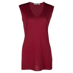 Dolce & Gabbana Red Knit Sleeveless V Neck Tunic S