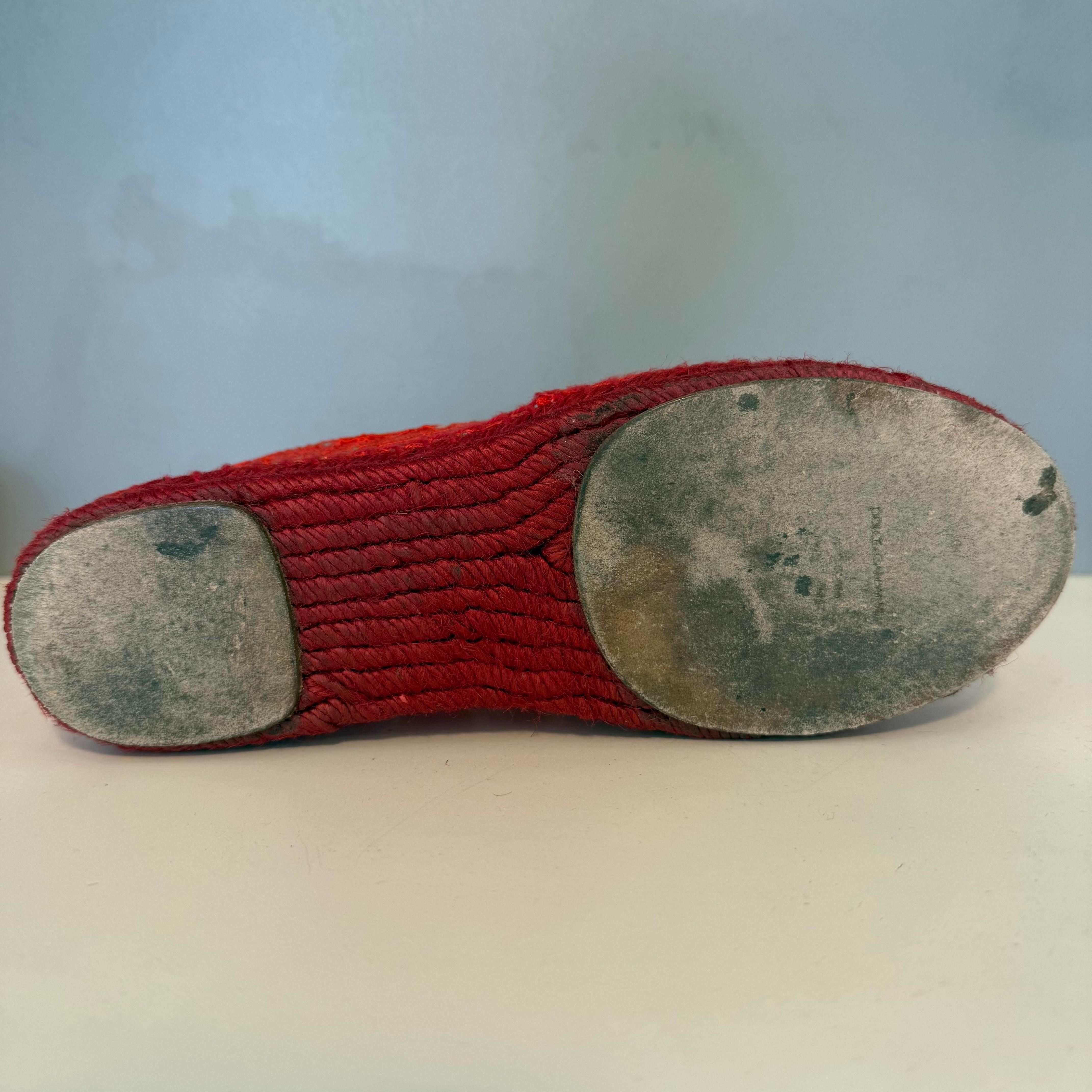 Dolce & Gabbana Espadrillas in pizzo rosso IT 37 in vendita 3