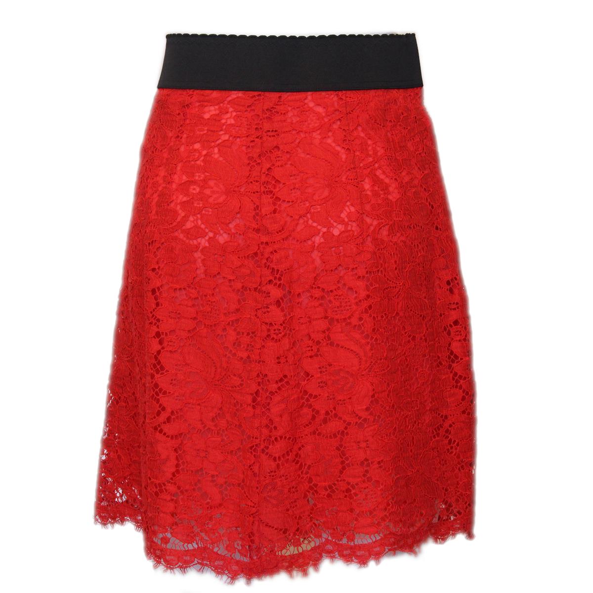 red lace mini skirt