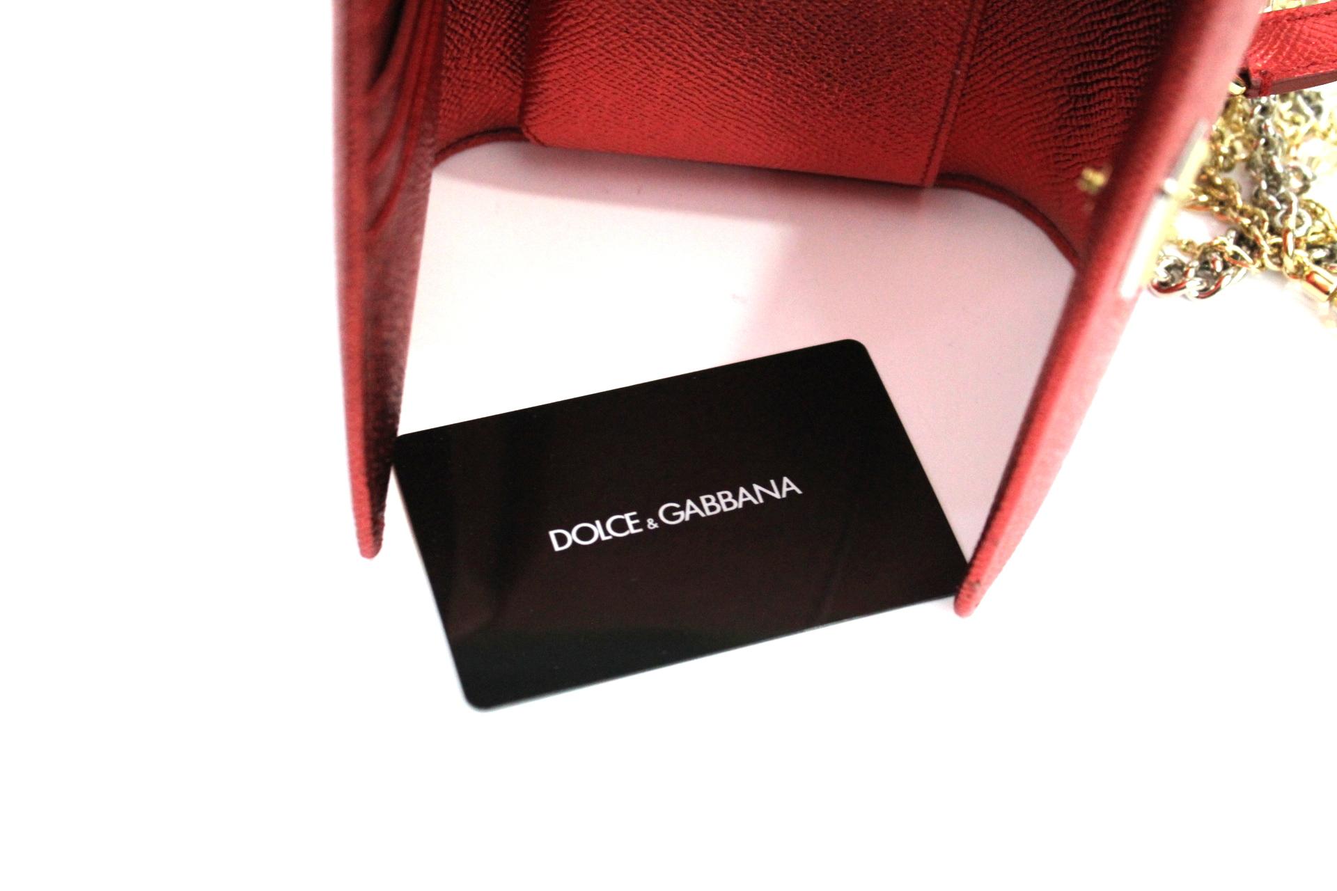 Women's Dolce & Gabbana Red Laminated Leather Mini Von Bag