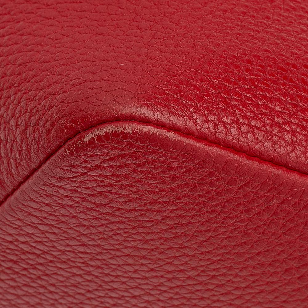 Women's Dolce & Gabbana Red Leather Claudia Drawstring Bucket Bag
