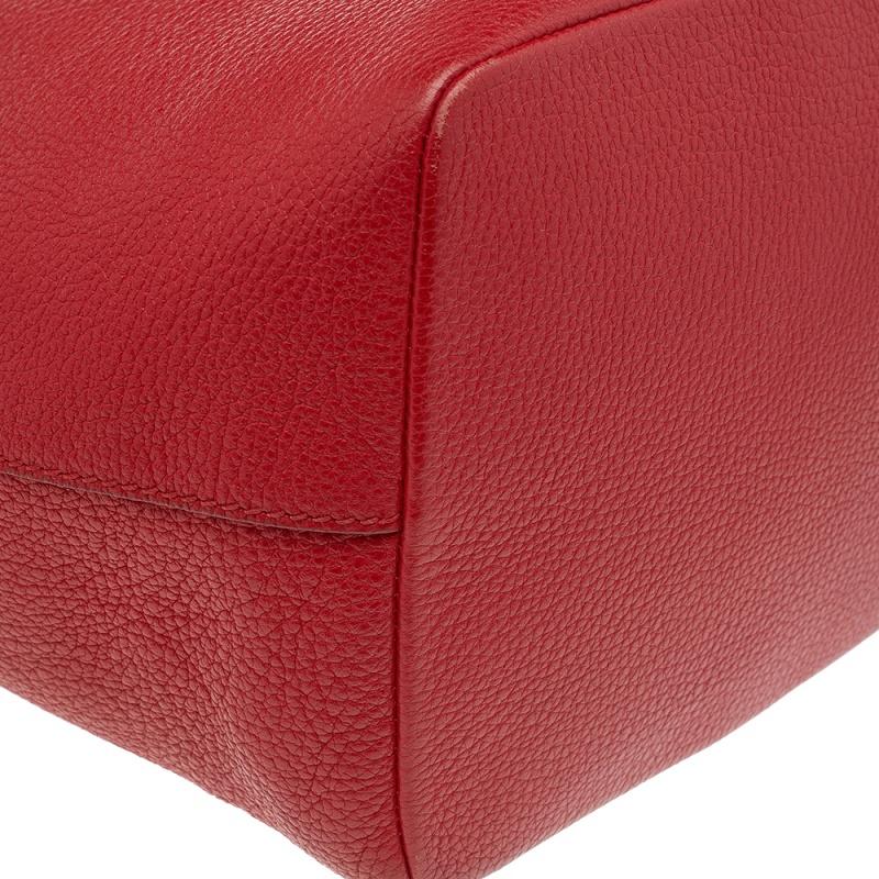 Dolce & Gabbana Red Leather Claudia Drawstring Bucket Bag 2