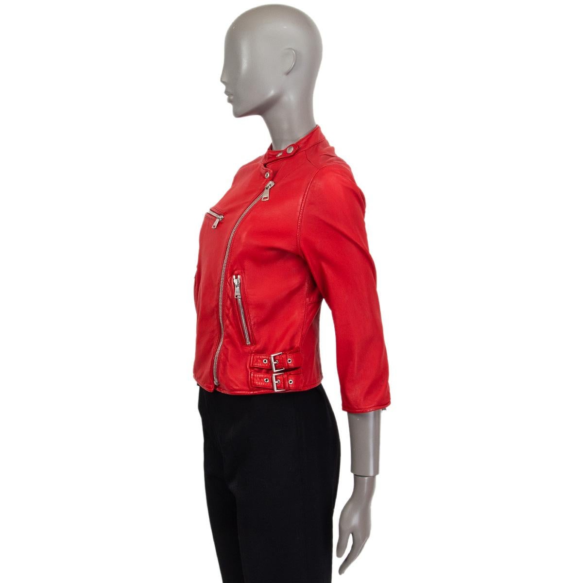 dolce and gabbana red leather jacket