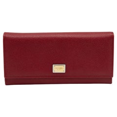 Dolce & Gabbana Red Leather Dauphine Continental Wallet