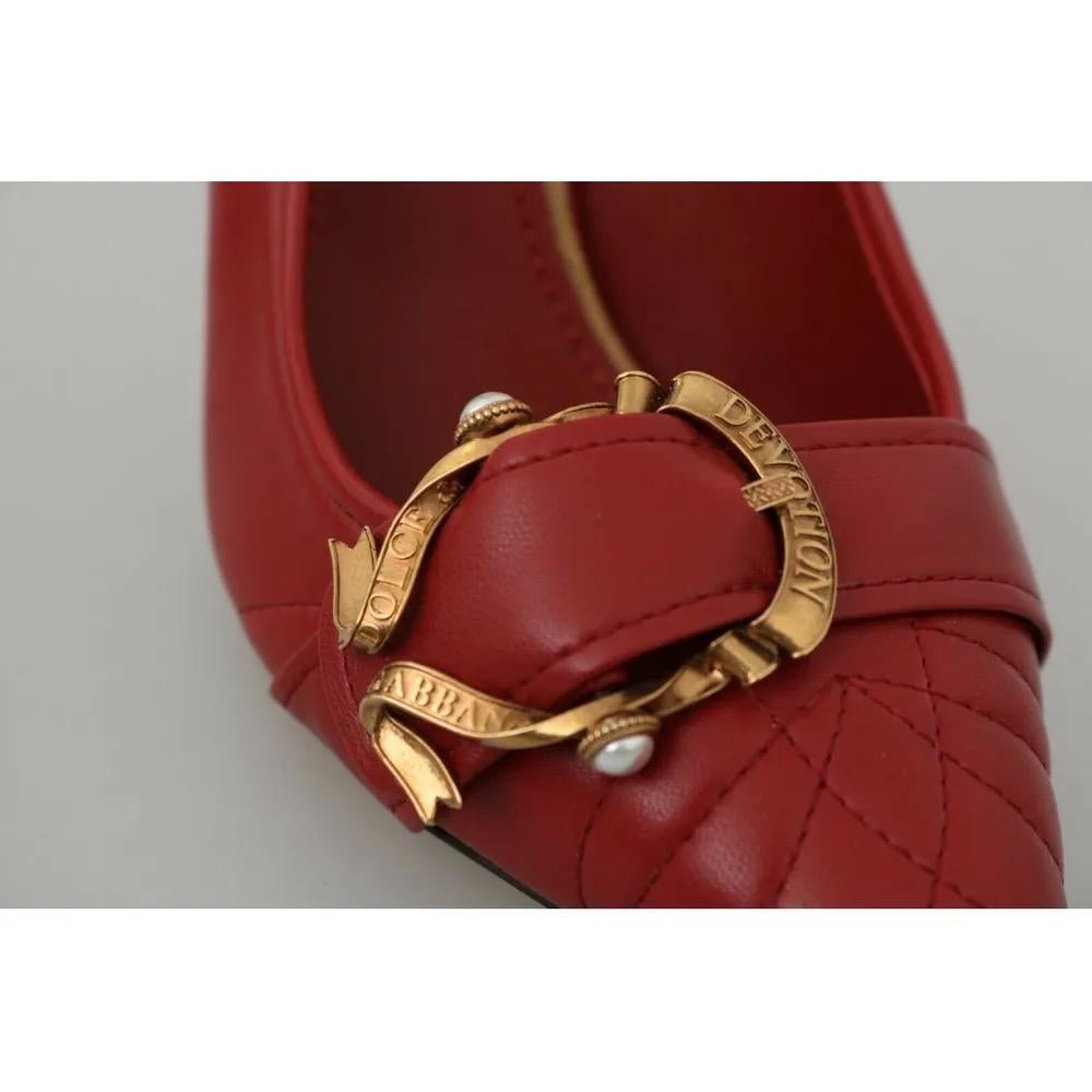 Dolce & Gabbana red leather devotion sling Bach heels shoes  2