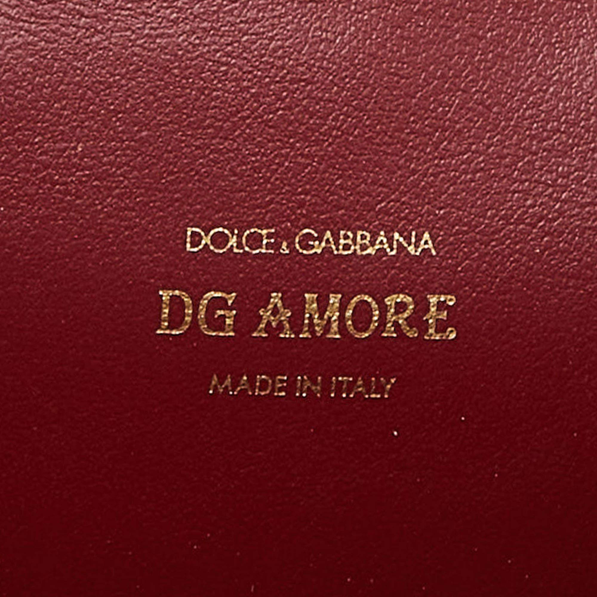 Dolce & Gabbana Red Leather DG Amore Chain Purse 4