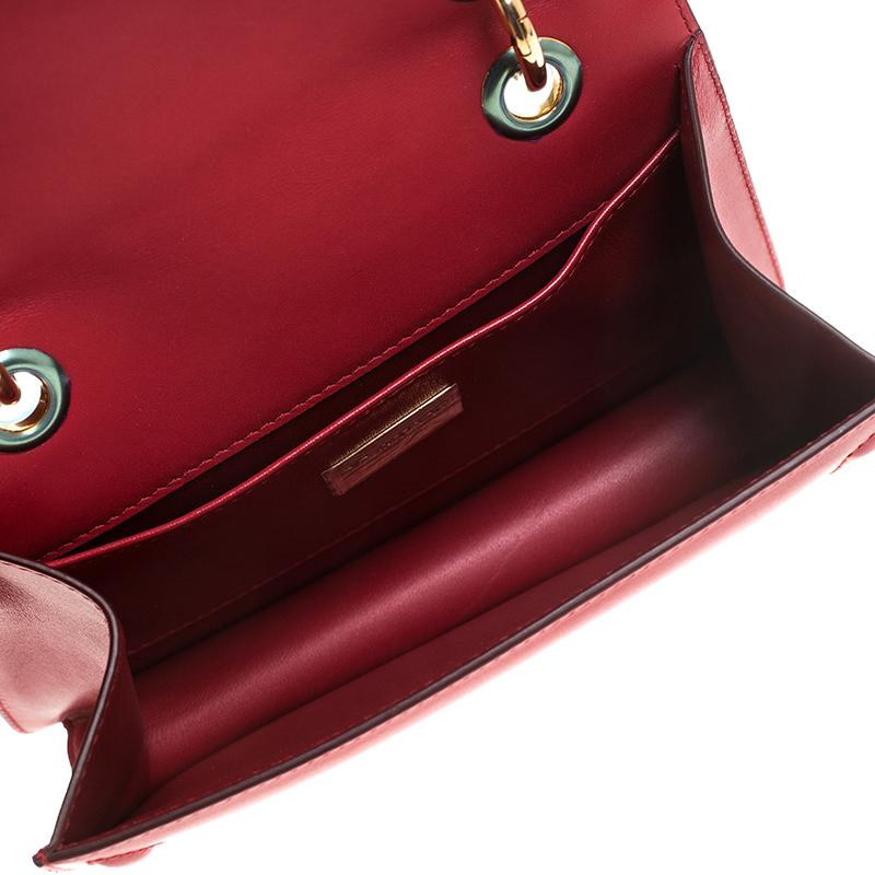 Dolce & Gabbana Red Leather DG Amore Chain Shoulder Bag 2
