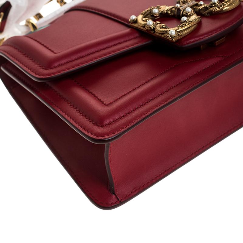 Dolce & Gabbana Red Leather DG Amore Chain Shoulder Bag 4