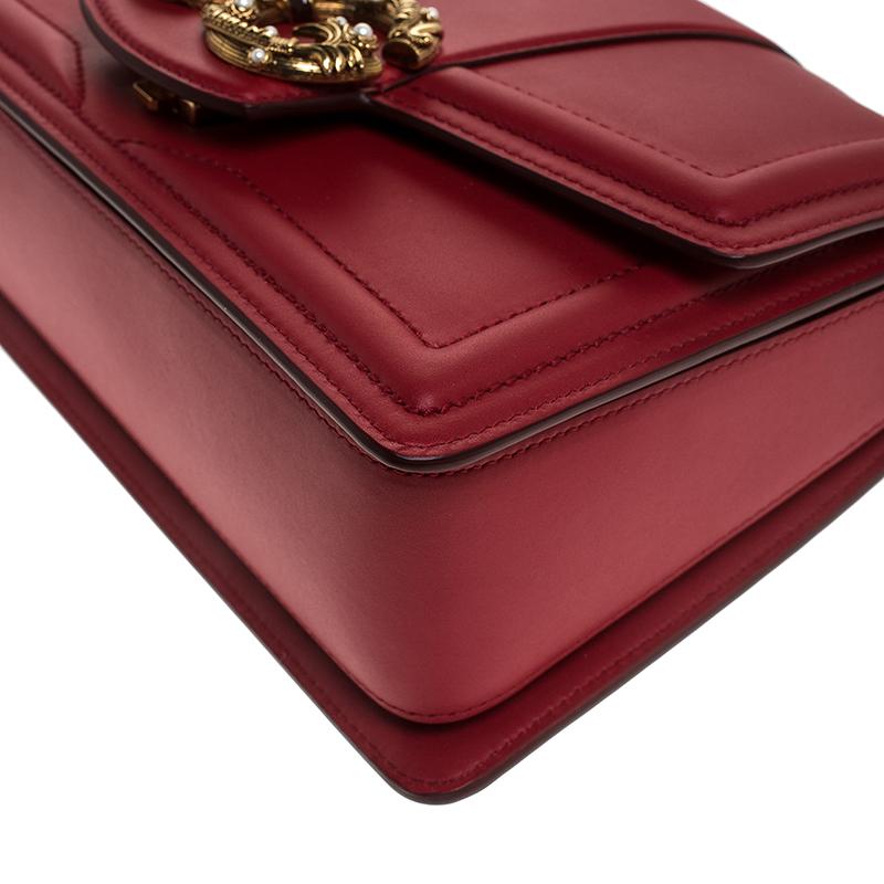 Dolce & Gabbana Red Leather DG Amore Top Handle Bag 3