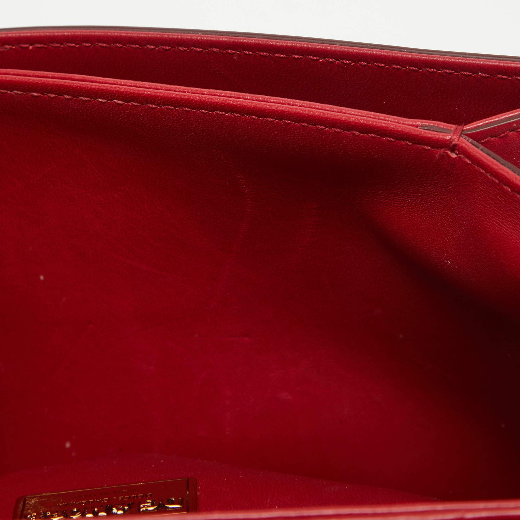 Dolce & Gabbana Red Leather DG Amore Top Handle Bag 6
