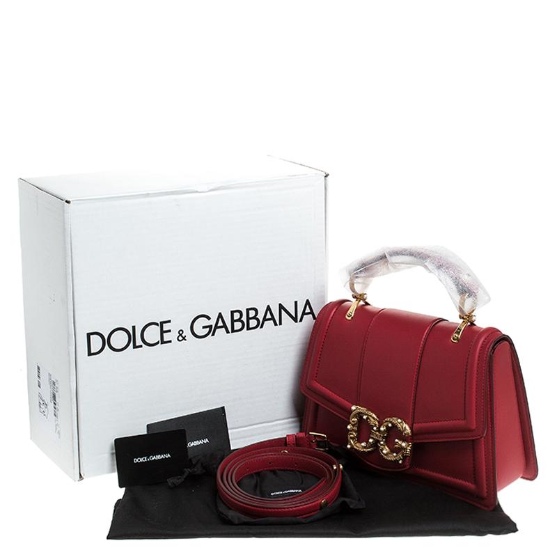 Dolce & Gabbana Red Leather DG Amore Top Handle Bag 5