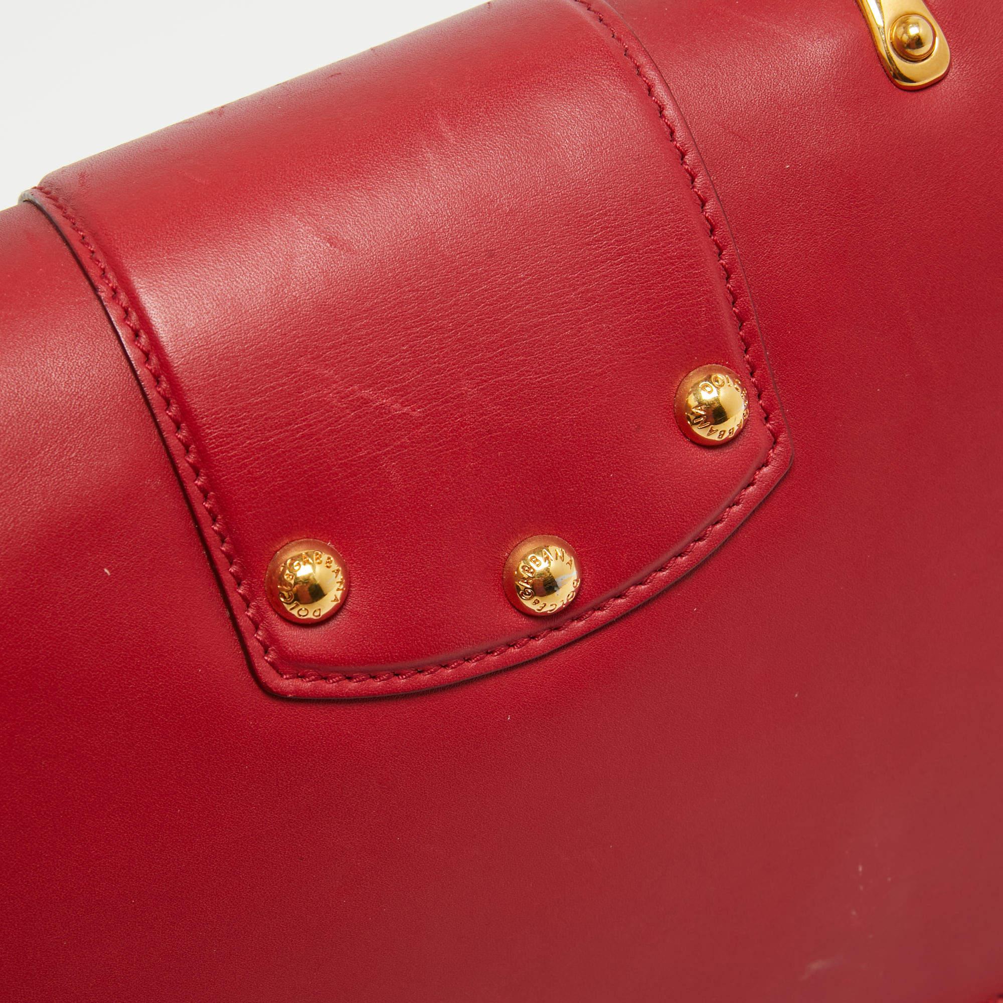 Dolce & Gabbana Red Leather DG Amore Top Handle Bag 4