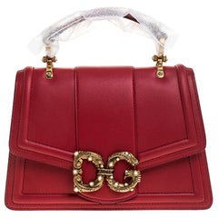 Dolce & Gabbana - Sac à poignée DG Amore en cuir rouge