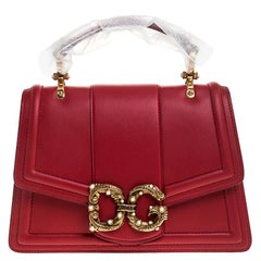 Dolce & Gabbana Cuir rouge DG Amore Top Handle Bag