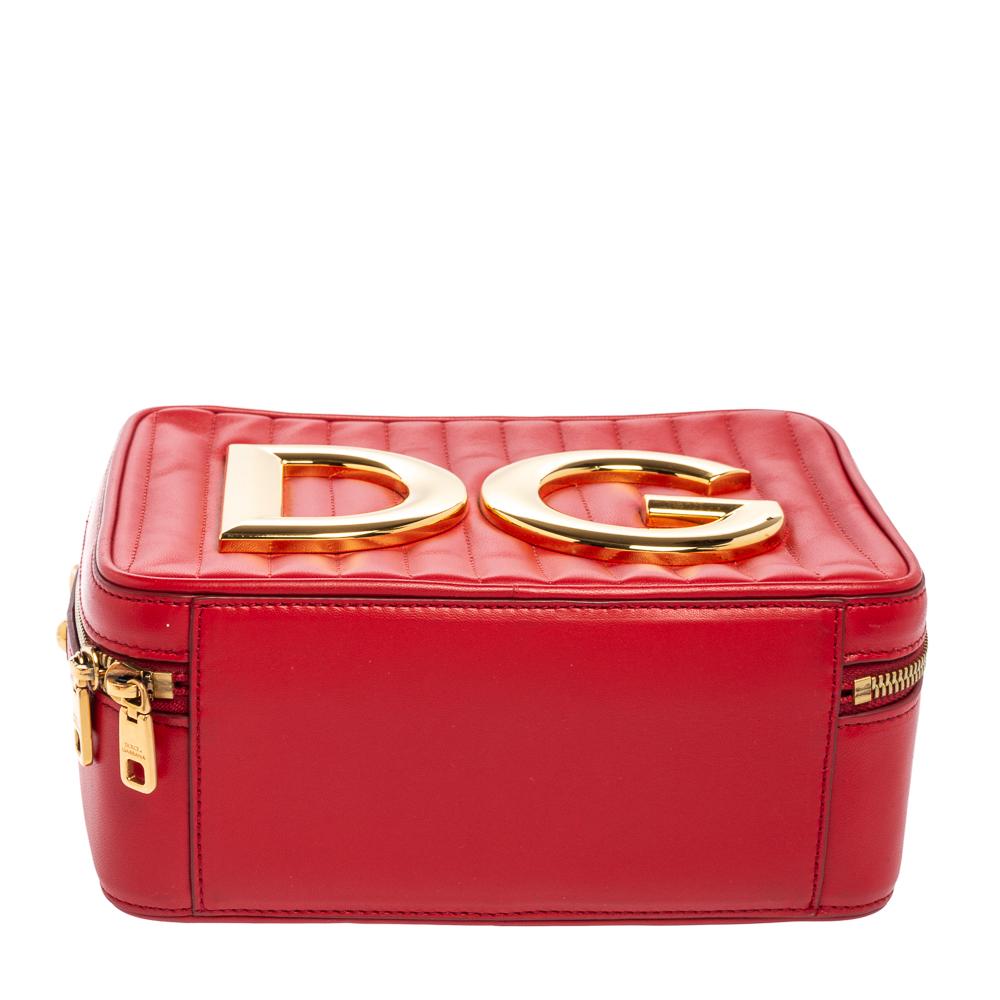 Dolce & Gabbana Red Leather DG Girls Top Handle Bag 1