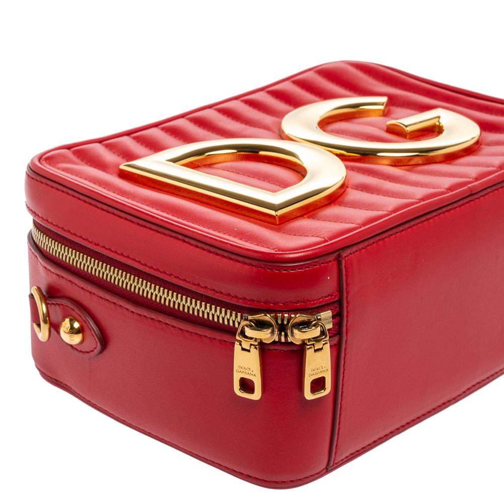 Dolce & Gabbana Red Leather DG Girls Top Handle Bag 2