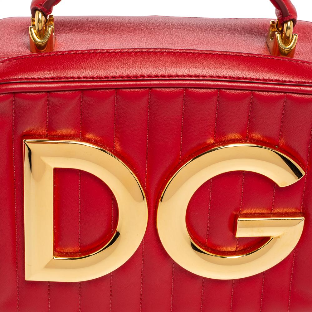 Dolce & Gabbana Red Leather DG Girls Top Handle Bag 4