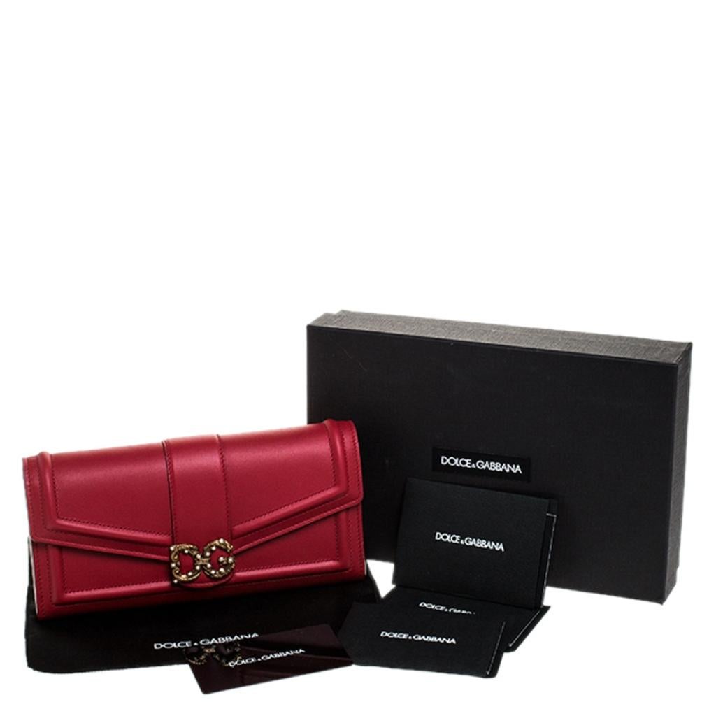 Dolce & Gabbana Red Leather DG Love Continental Wallet 4