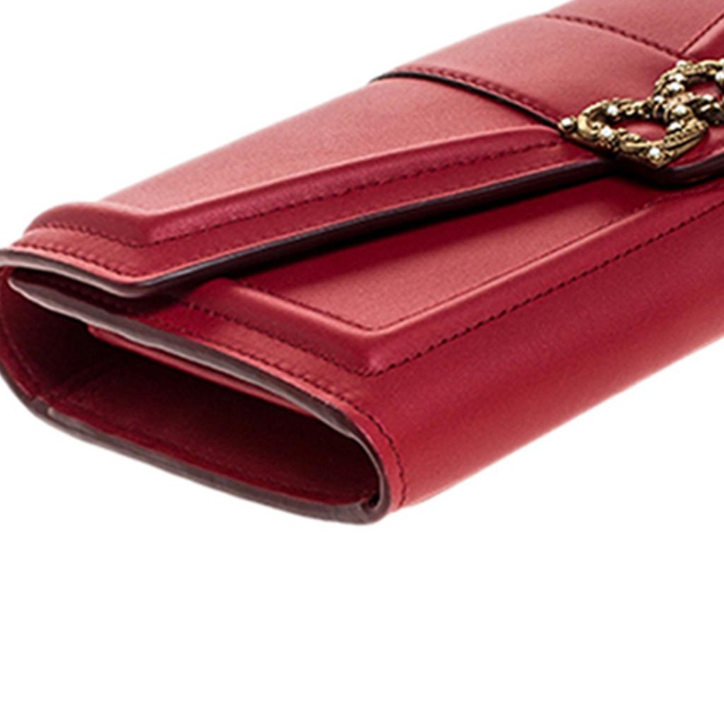 Dolce & Gabbana Red Leather DG Love Continental Wallet 1
