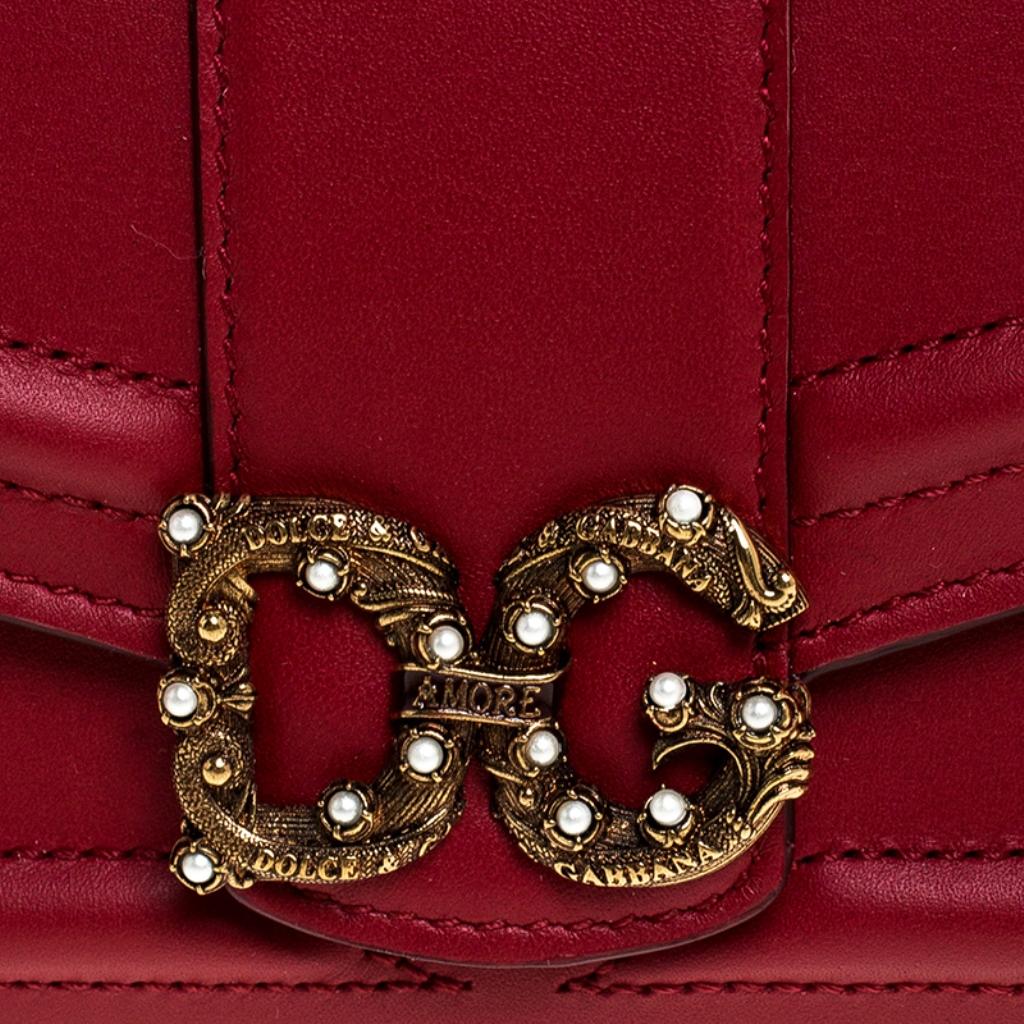 Dolce & Gabbana Red Leather DG Love Continental Wallet 2