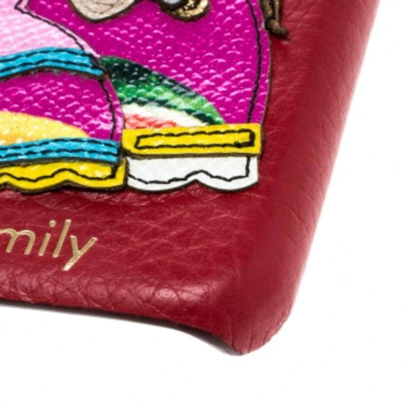 De las mujeres Funda para Iphone 6 Dolce & Gabbana de piel roja adornada con el parche #dgfamily en venta