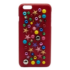 Dolce 
Gabbana Red Leather Embellished iPhone 6 Plus Cover
