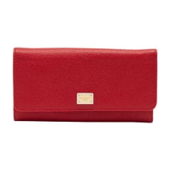 Dolce 
Gabbana Red Leather Flap Continental Wallet