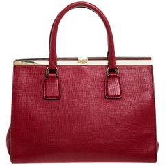 Dolce & Gabbana Red Leather Frame Tote