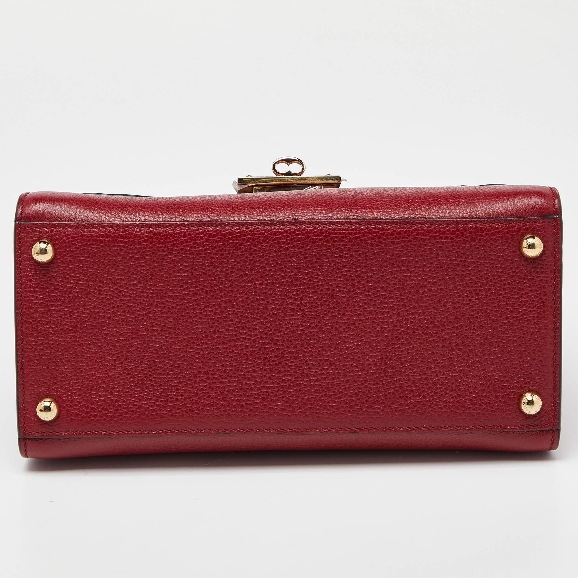 Dolce & Gabbana Red Leather Greta Top Handle Bag For Sale 1