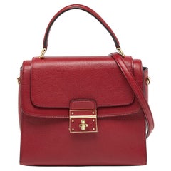 Dolce & Gabbana Rote Greta Top Handle Bag aus Leder