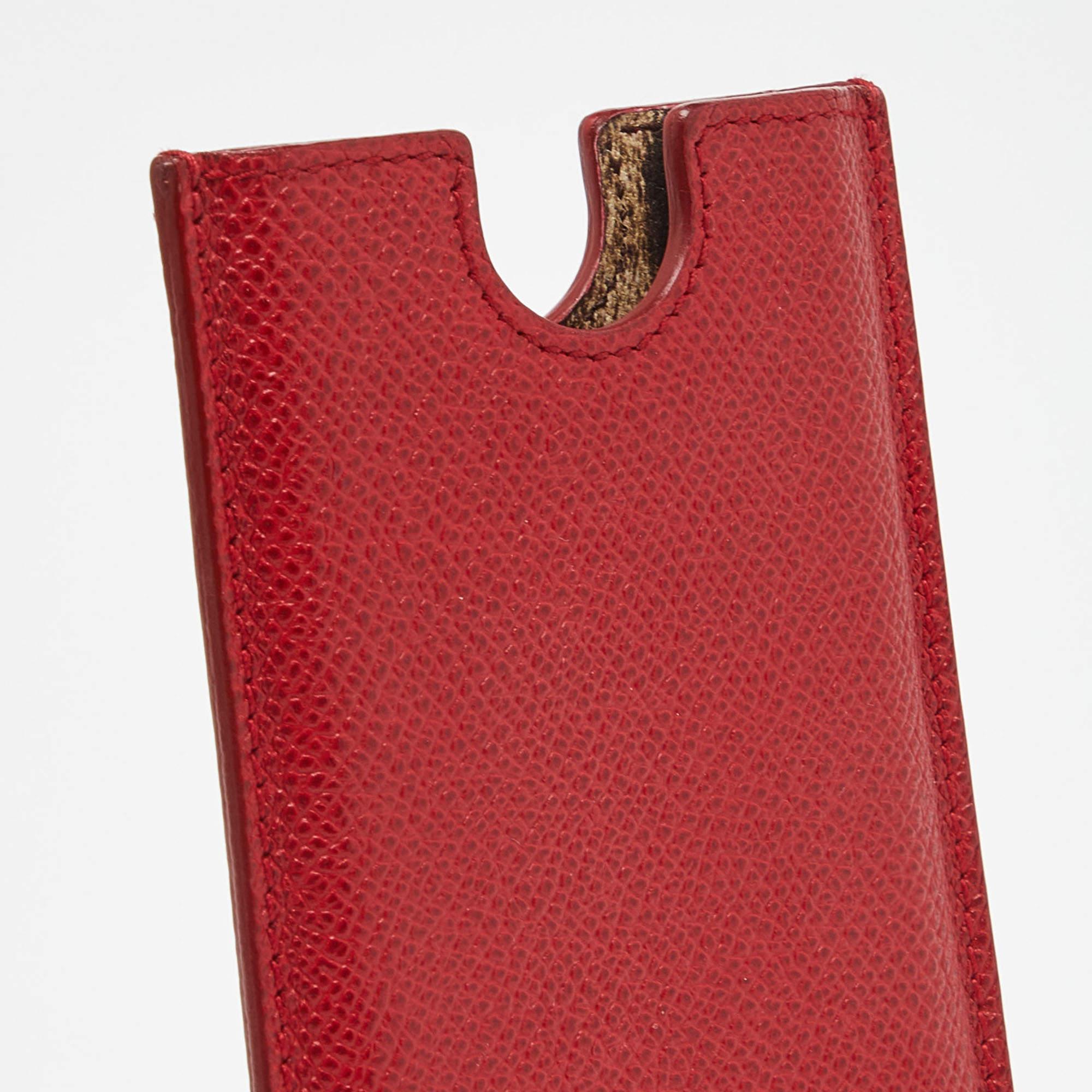 Dolce & Gabbana Red Leather iPhone 4G Case For Sale 1
