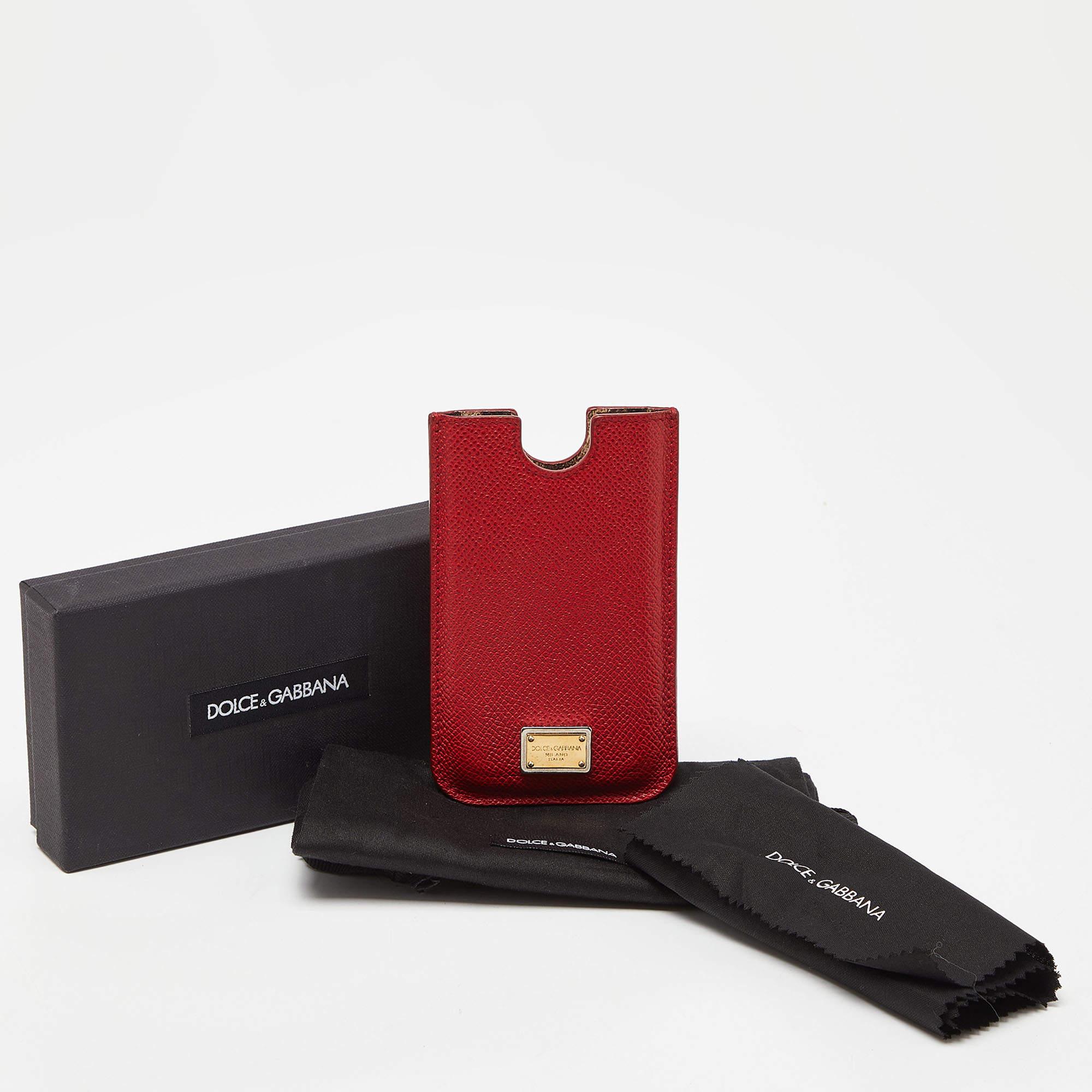 Dolce & Gabbana Red Leather iPhone 4G Case For Sale 4