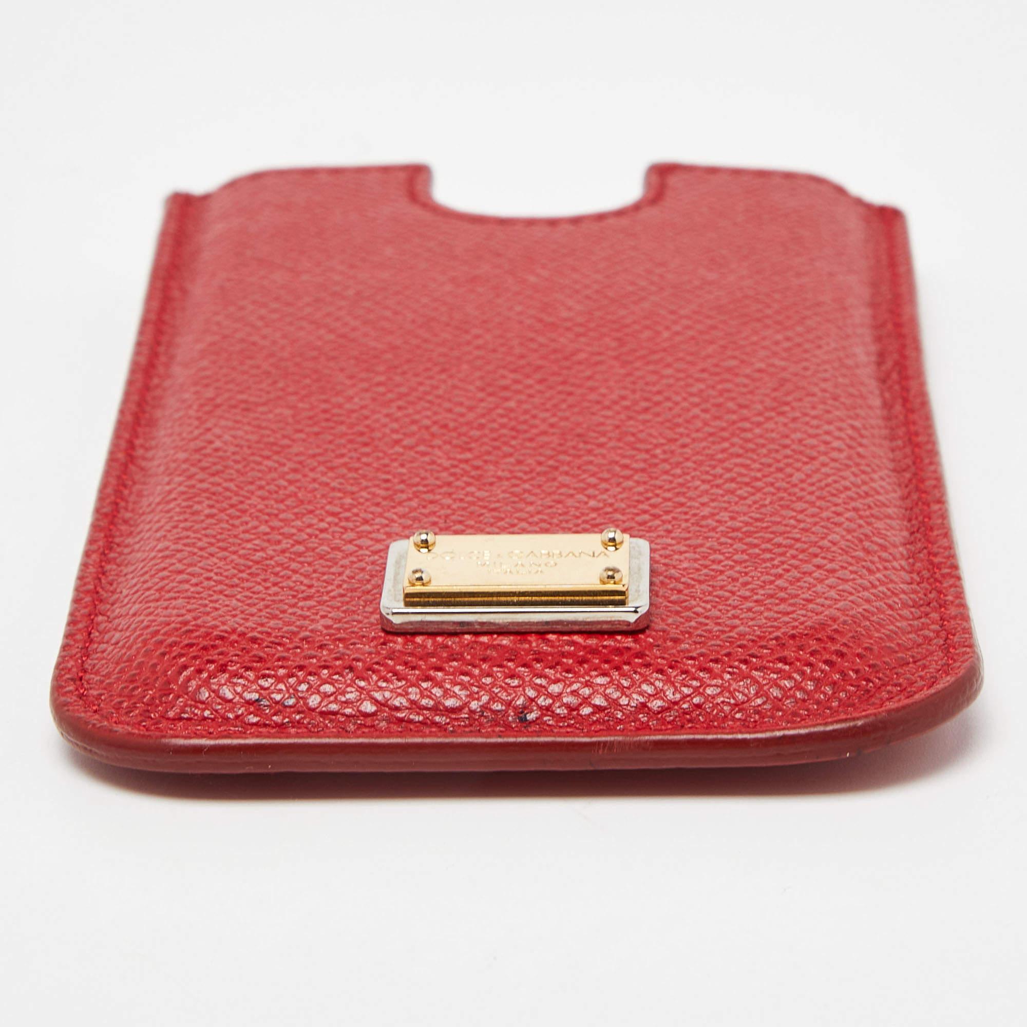 Dolce & Gabbana Red Leather iPhone 4G Case For Sale 5