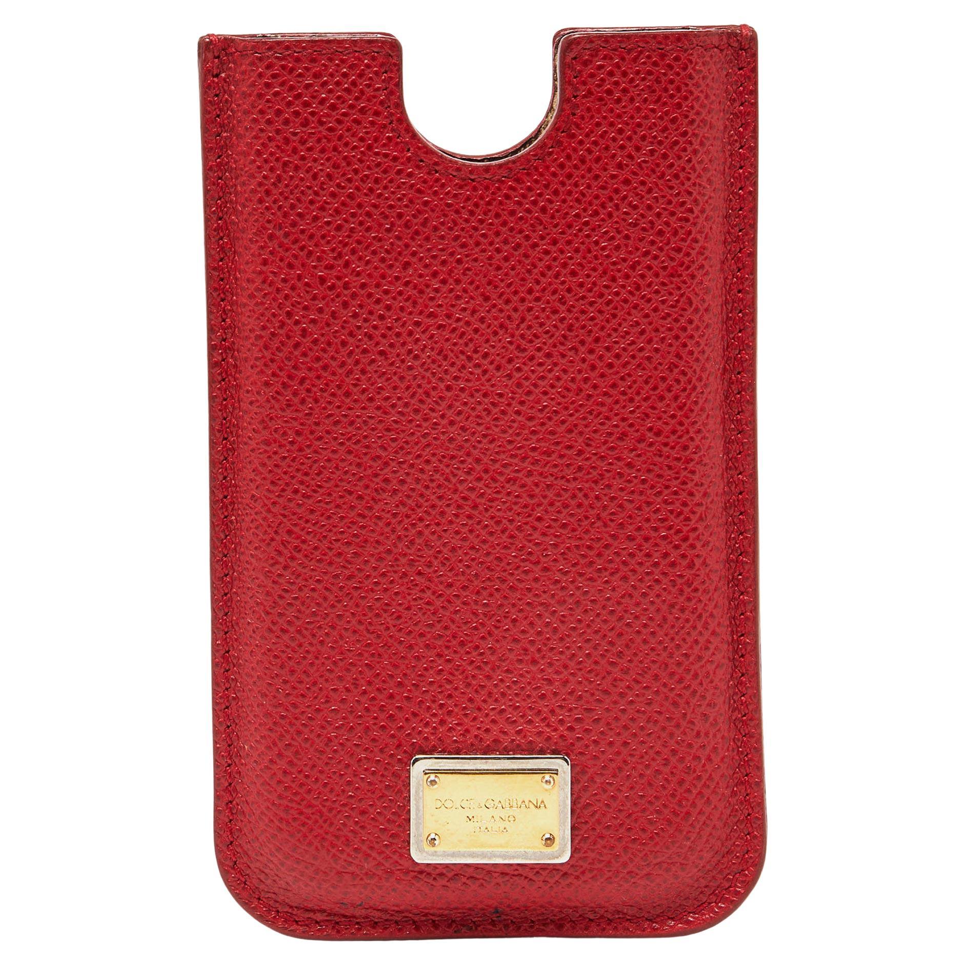Dolce & Gabbana Red Leather iPhone 4G Case For Sale