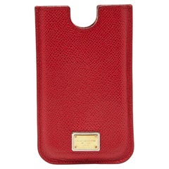 Dolce & Gabbana Rotes Leder iPhone 4G Etui aus Leder