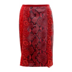 Dolce & Gabbana Red Leather & Lace Skirt