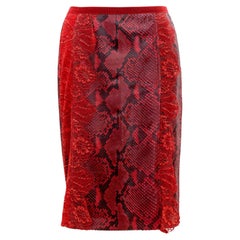 Dolce & Gabbana Red Leather & Lace Skirt