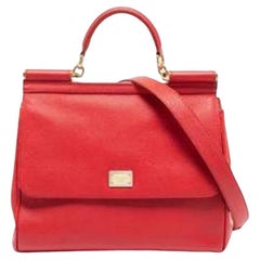 Dolce & Gabbana - Grand sac à poignée Miss Sicily en cuir rouge
