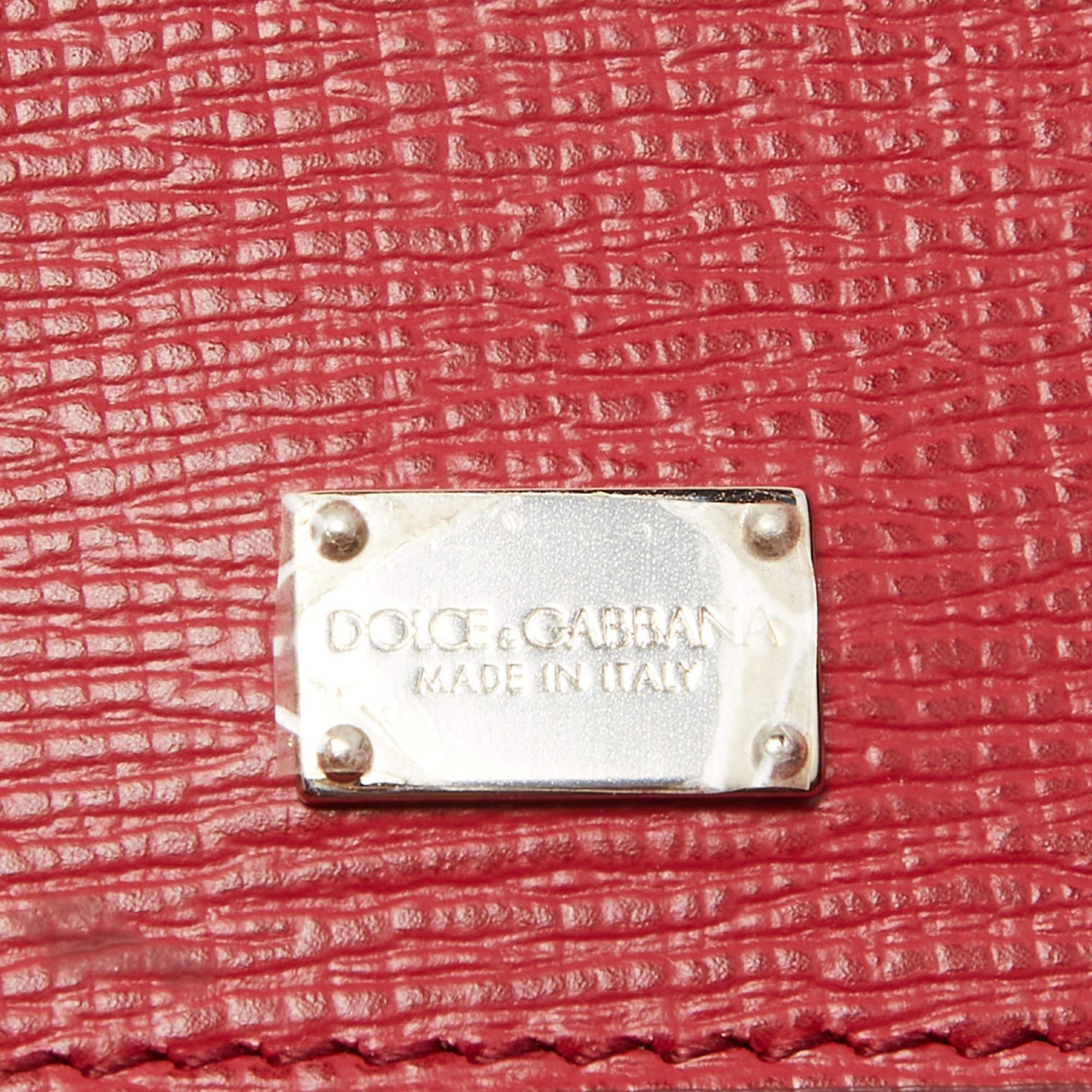 Dolce & Gabbana Red Leather Medium Miss Monica Top Handle Bag 6