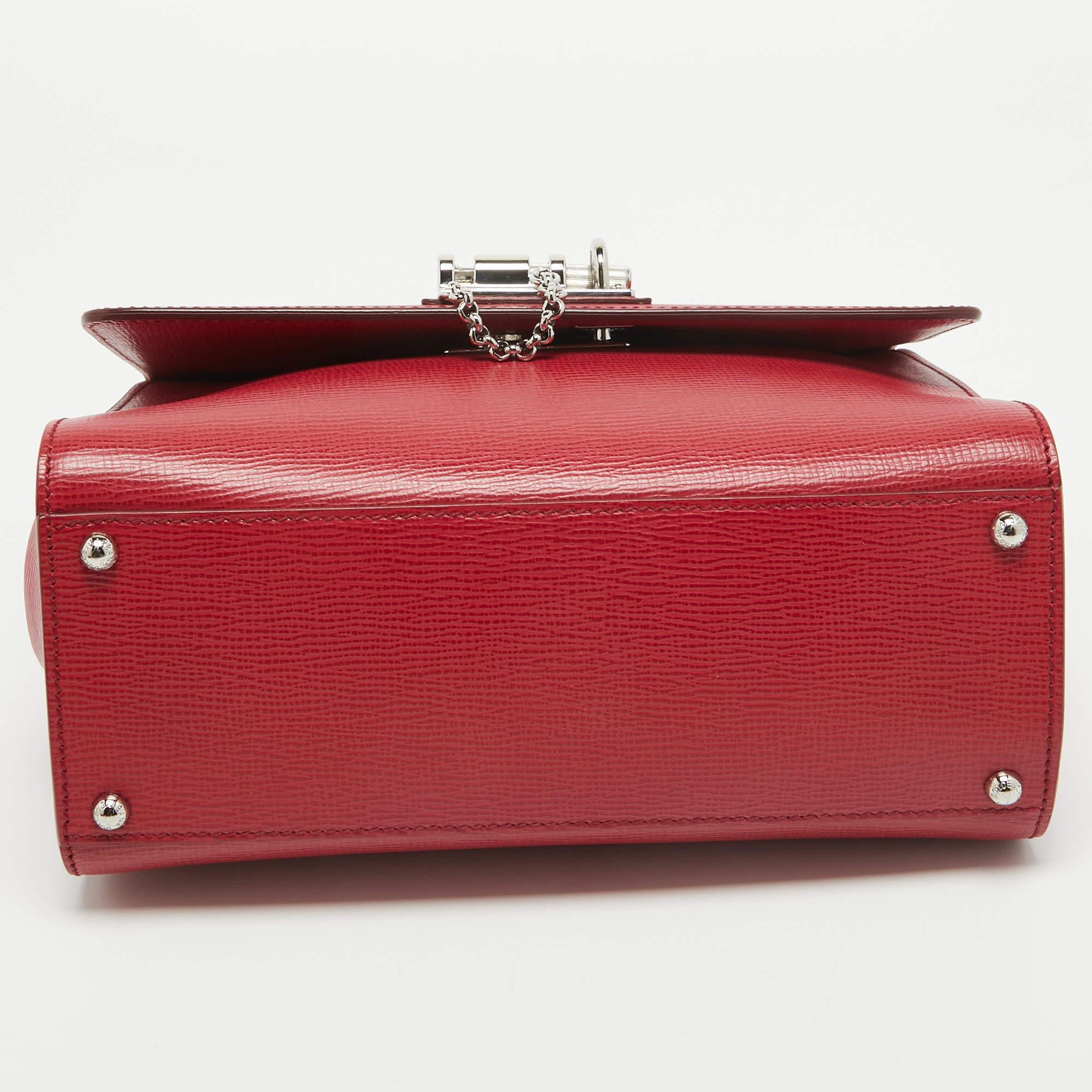 Dolce & Gabbana Red Leather Medium Miss Monica Top Handle Bag 1