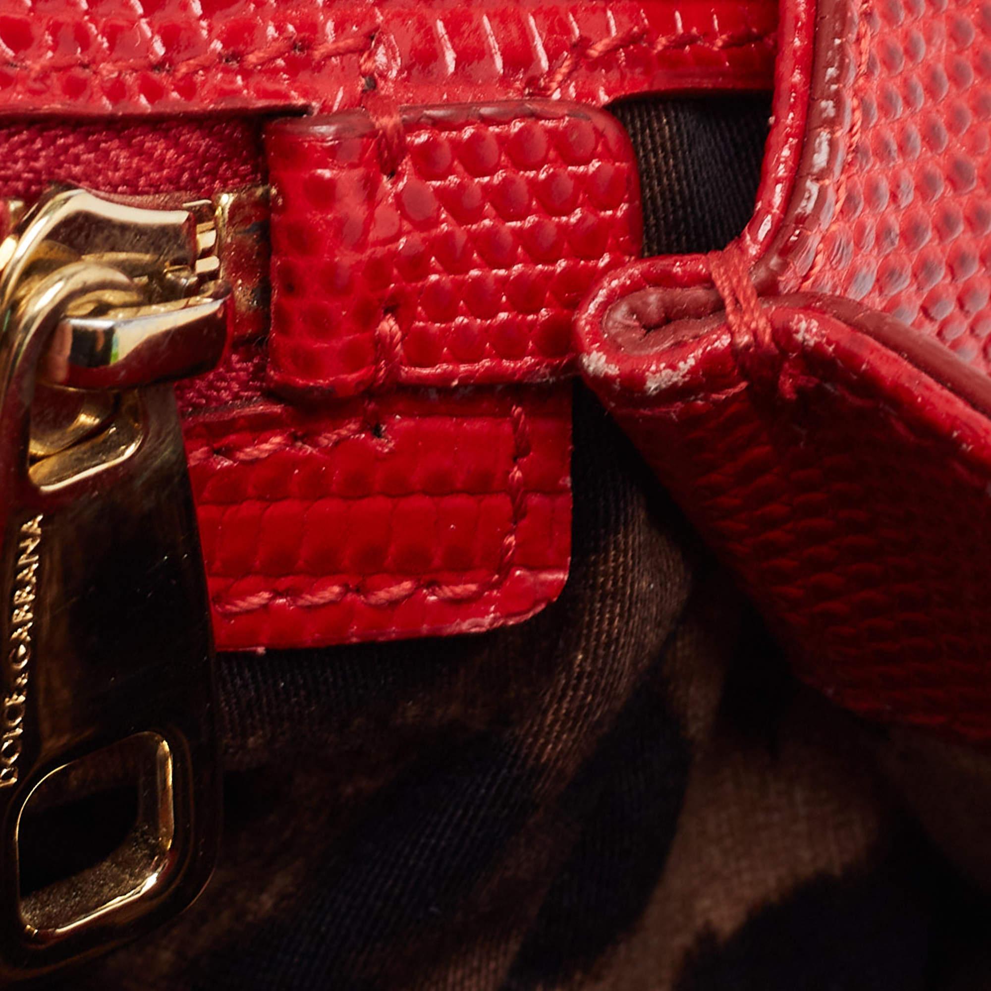 Dolce & Gabbana Red Leather Medium Miss Sicily Handle Bag 14